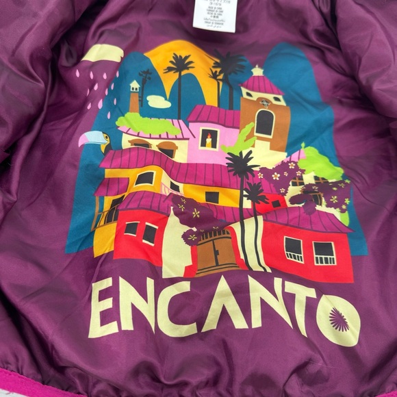 Disney Encanto Sherpa Sequin Bird Print Floral Colorblock Cozy Zippered Jacket - Picture 6 of 11